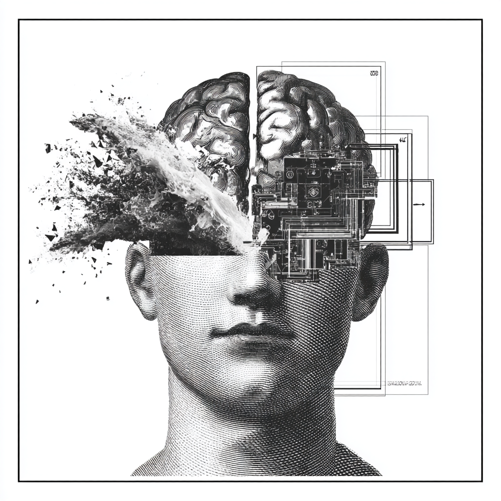 Abstract art representing AI research and brain mechanics